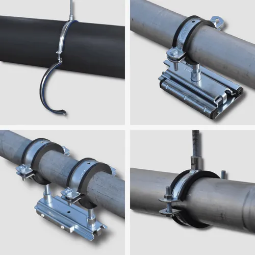 Izolowane obejmy do rur dla dużych obciążeń Macrofix ERICO CADDY typu PLUS, HD, PX, MPK,
