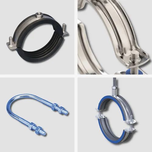 Obejmy ze stali nierdzewnej AISI 316 Macrofix ERICO CADDY typu MFD, PXI, MFN, U-BOLT